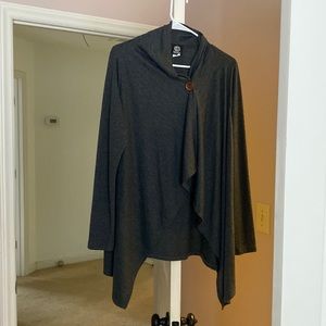 Grey sweater jacket with button